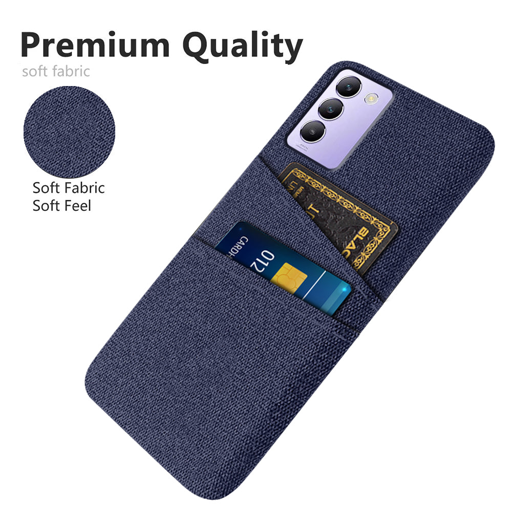 For vivo Y100 5G (Indonesia) / Y200e 5G Case Anti-Scratch Cloth+PC Phone Case with Dual Card Holder