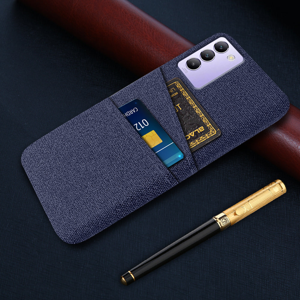 For vivo Y100 5G (Indonesia) / Y200e 5G Case Anti-Scratch Cloth+PC Phone Case with Dual Card Holder