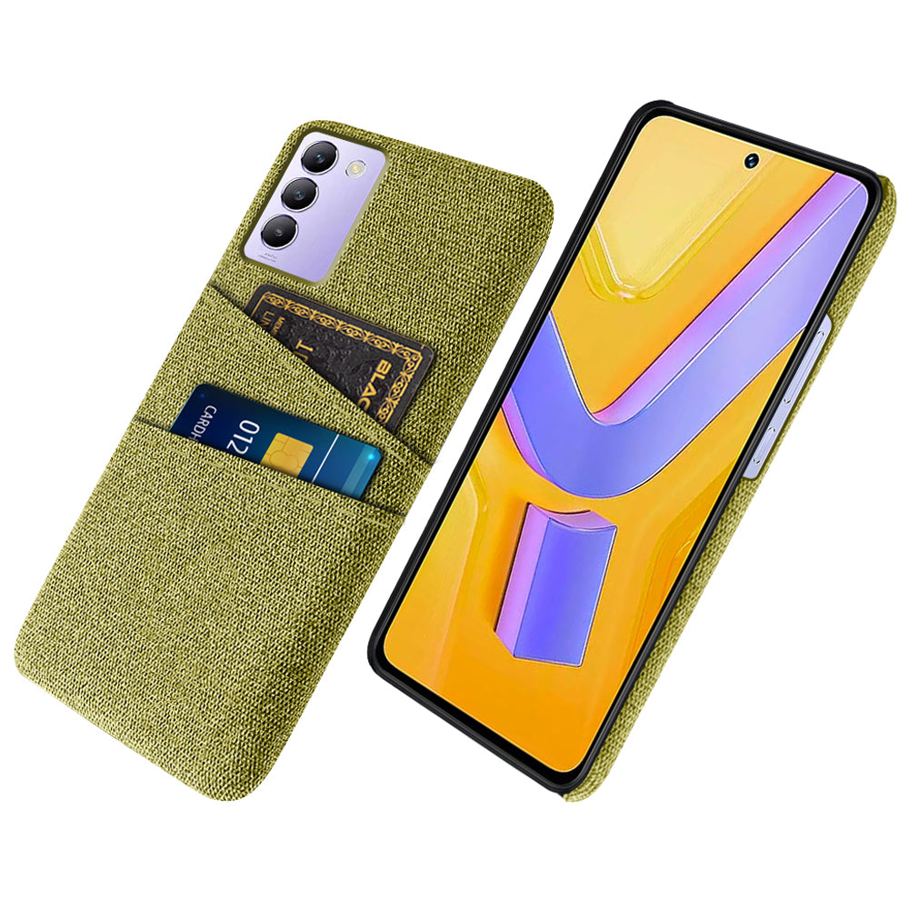 For vivo Y100 5G (Indonesia) / Y200e 5G Case Anti-Scratch Cloth+PC Phone Case with Dual Card Holder