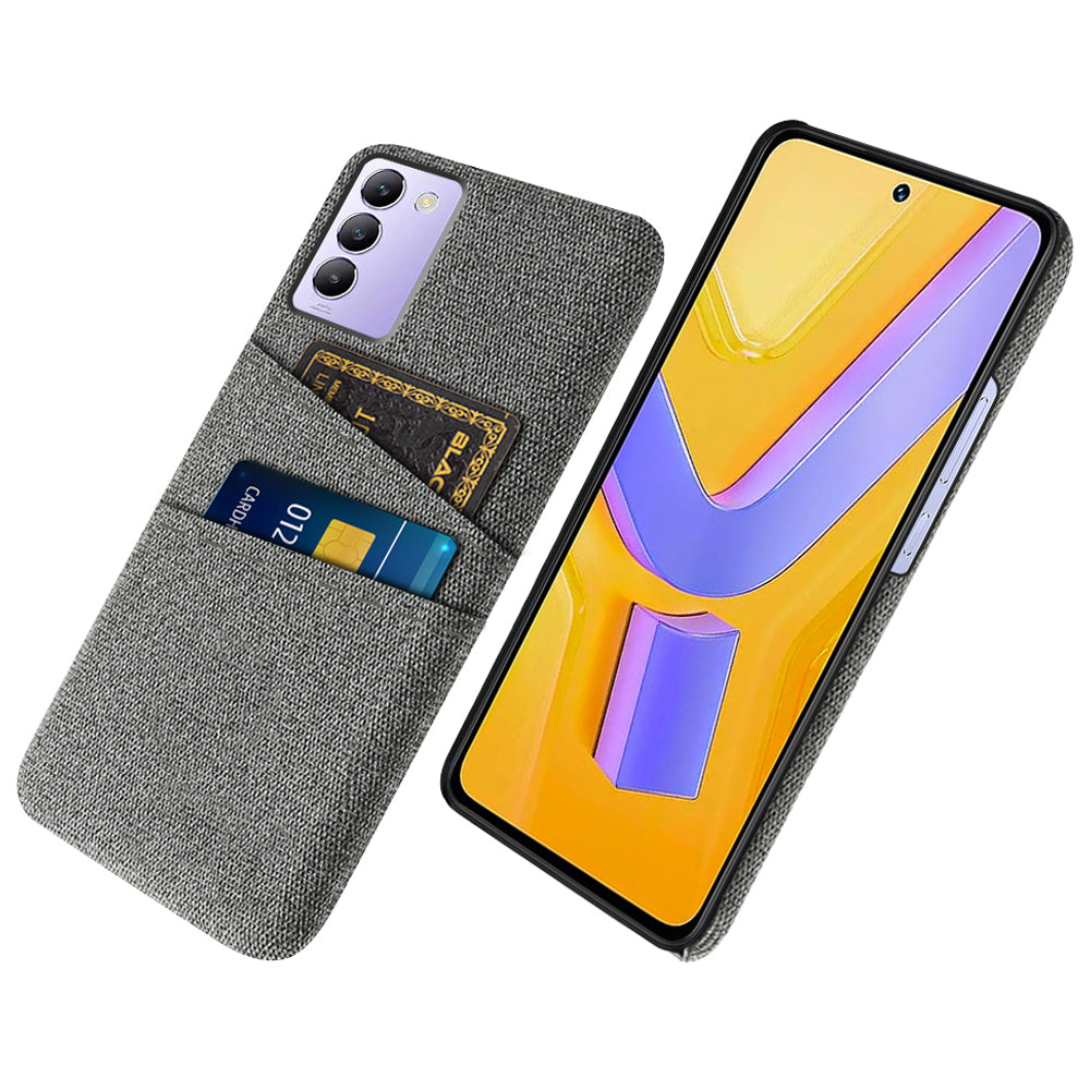 For vivo Y100 5G (Indonesia) / Y200e 5G Case Anti-Scratch Cloth+PC Phone Case with Dual Card Holder