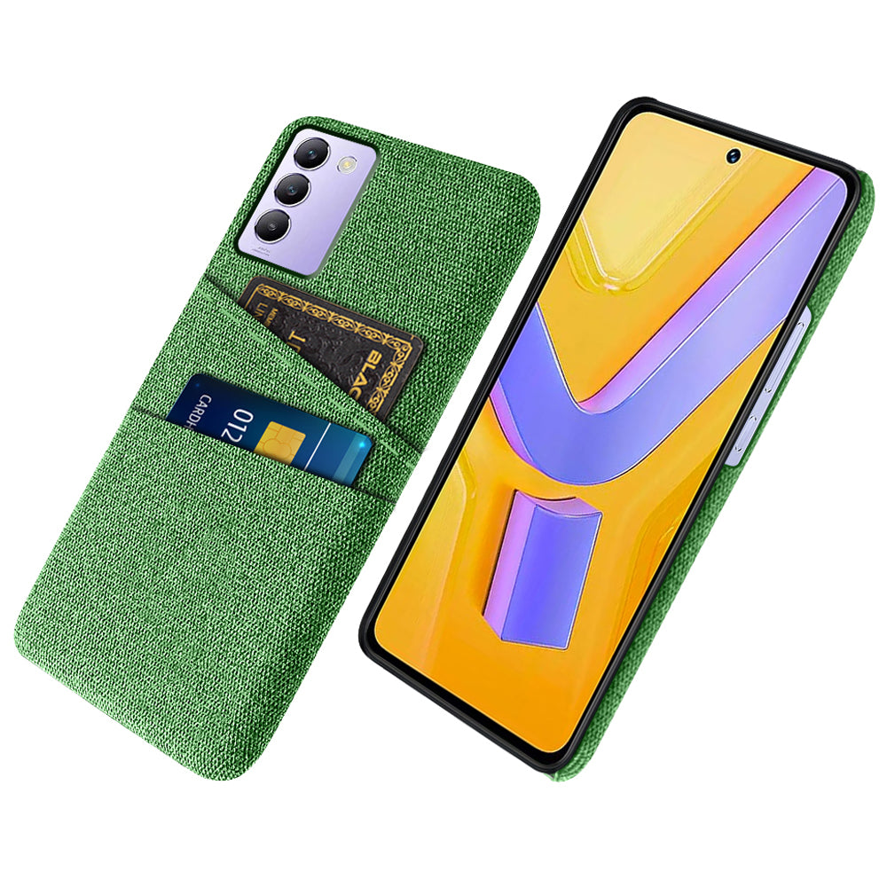 For vivo Y100 5G (Indonesia) / Y200e 5G Case Anti-Scratch Cloth+PC Phone Case with Dual Card Holder