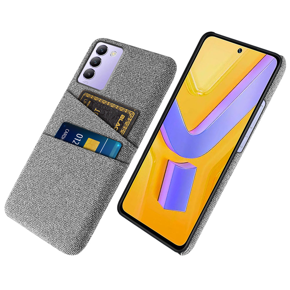 For vivo Y100 5G (Indonesia) / Y200e 5G Case Anti-Scratch Cloth+PC Phone Case with Dual Card Holder