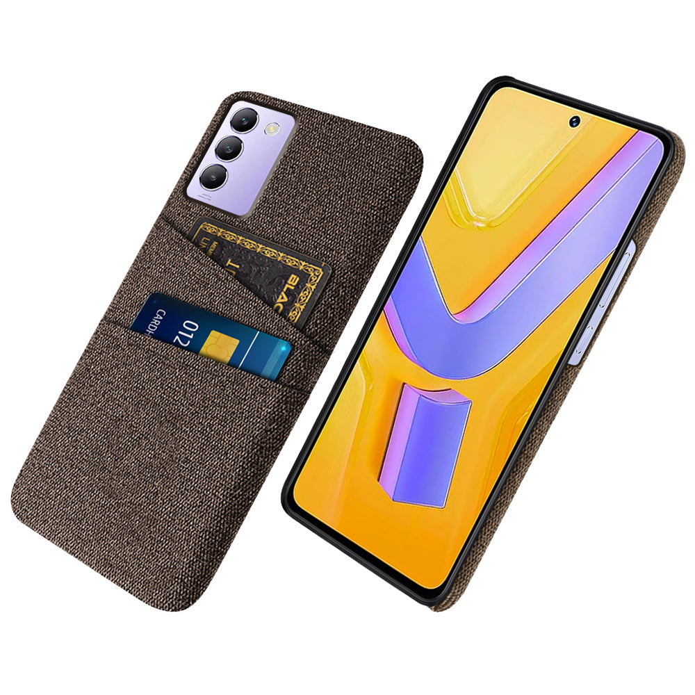 For vivo Y100 5G (Indonesia) / Y200e 5G Case Anti-Scratch Cloth+PC Phone Case with Dual Card Holder