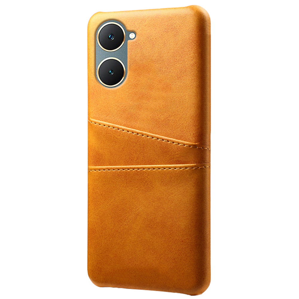For vivo Y03 Case Card Holders Drop-proof Leather+PC Phone Cover