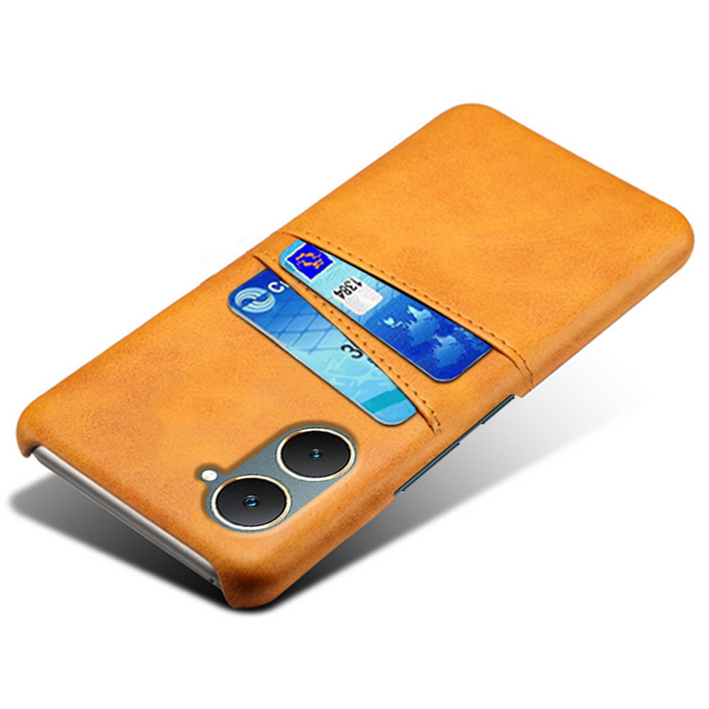 For vivo Y03 Case Card Holders Drop-proof Leather+PC Phone Cover