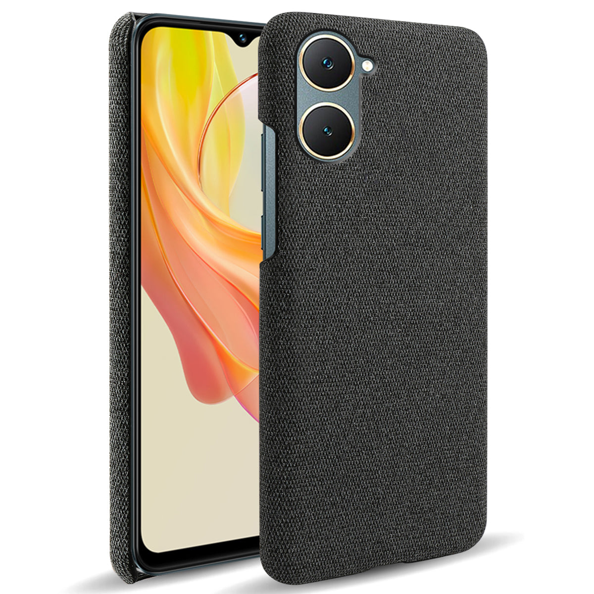 For vivo Y03 Case Drop Protection Cloth+PC Phone Shell