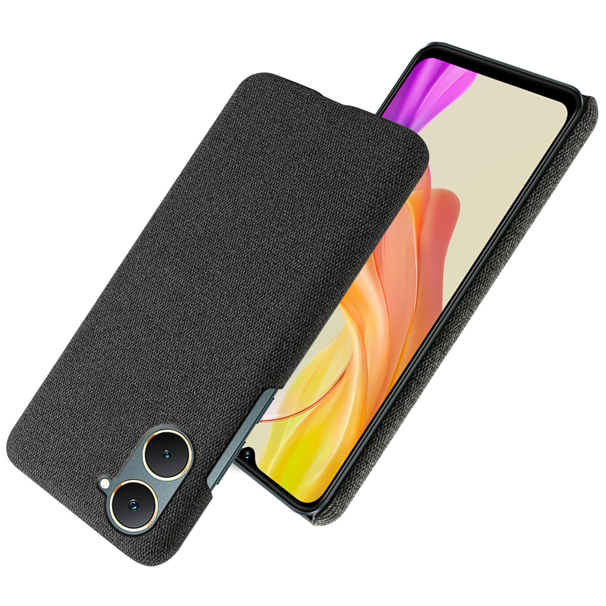 For vivo Y03 Case Drop Protection Cloth+PC Phone Shell