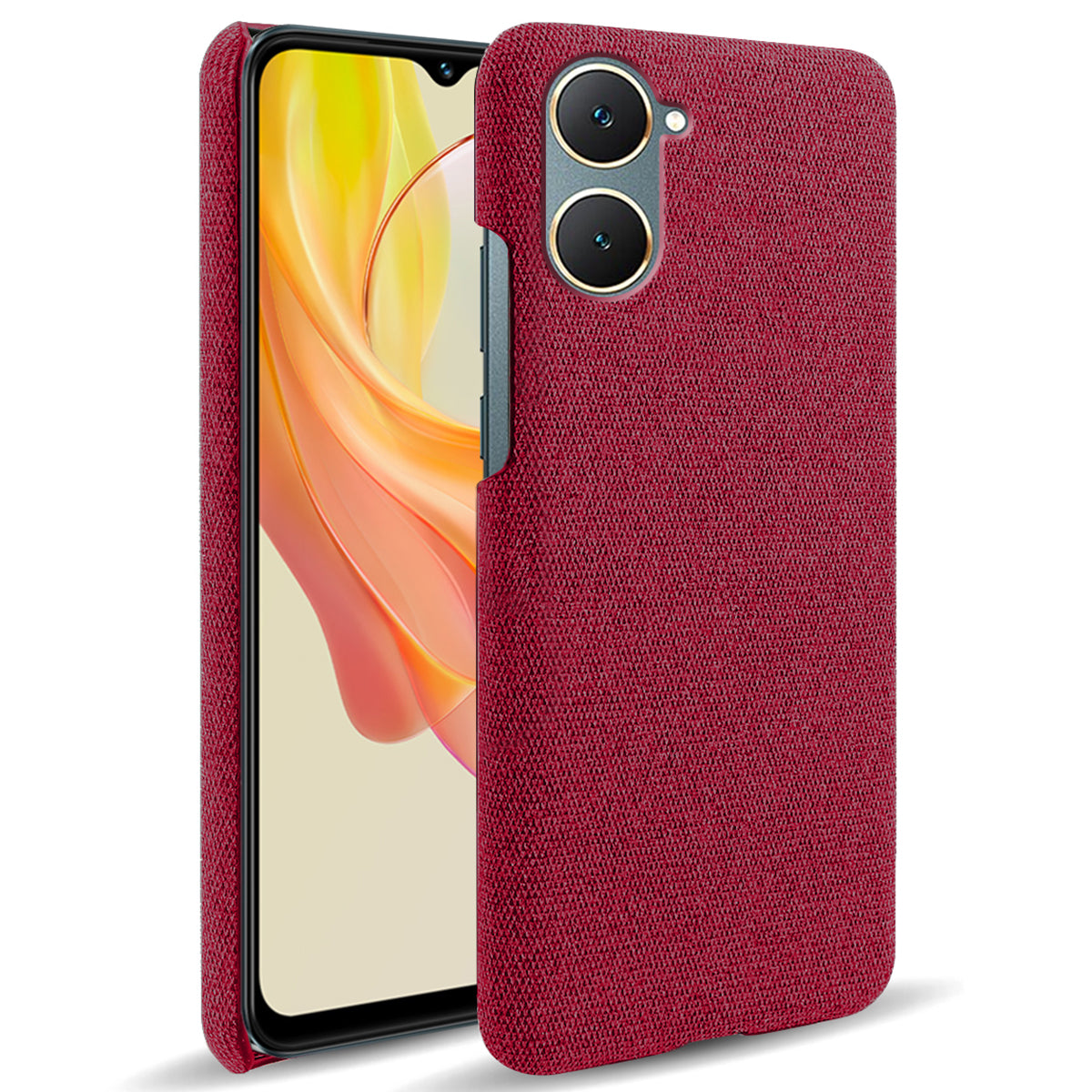 For vivo Y03 Case Drop Protection Cloth+PC Phone Shell