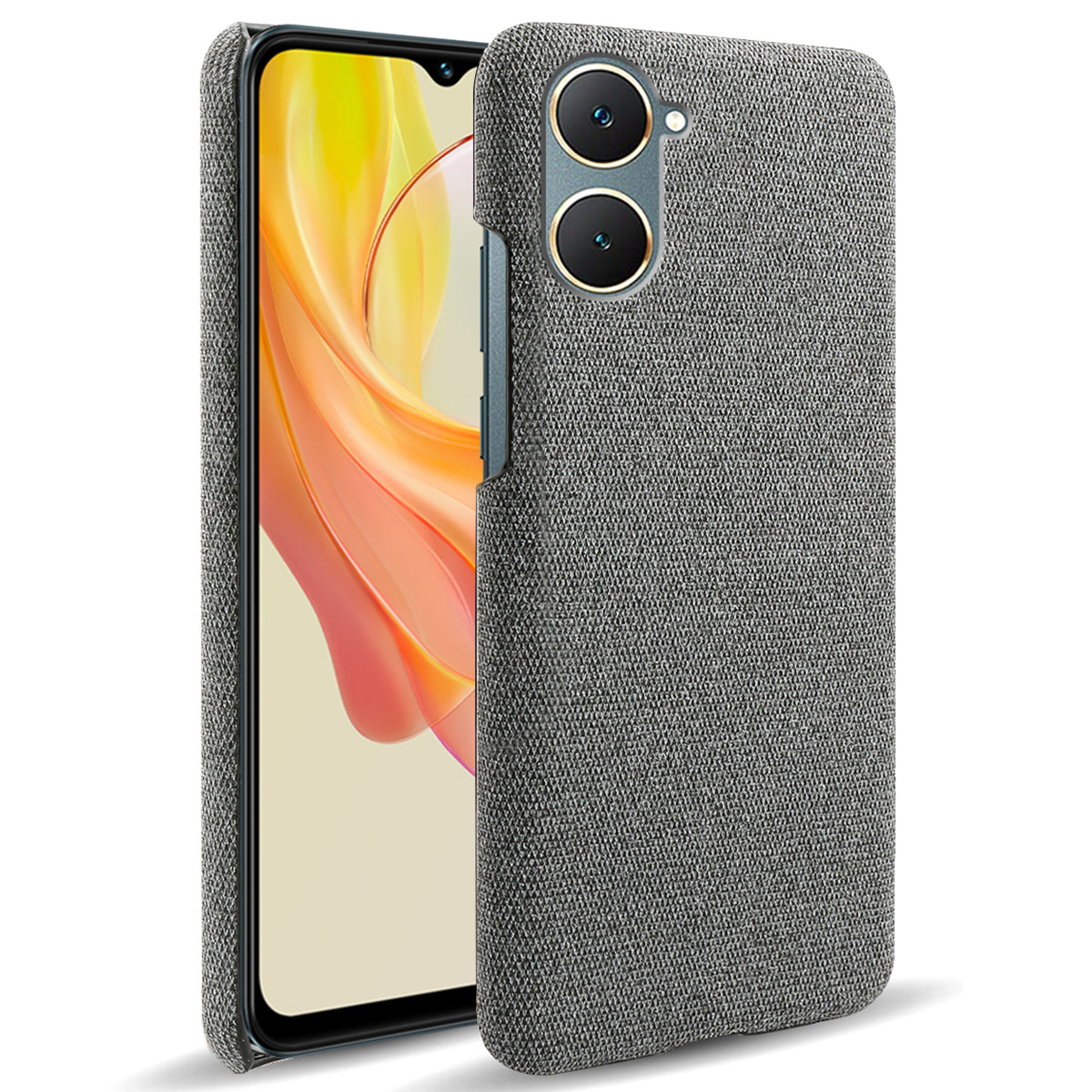 For vivo Y03 Case Drop Protection Cloth+PC Phone Shell