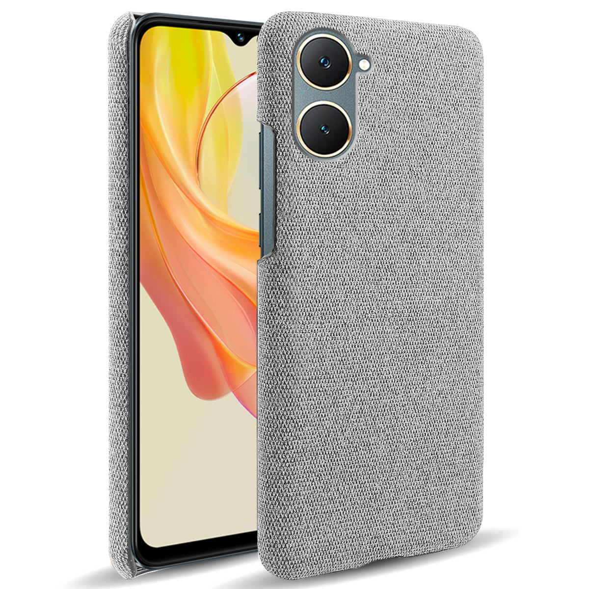 For vivo Y03 Case Drop Protection Cloth+PC Phone Shell