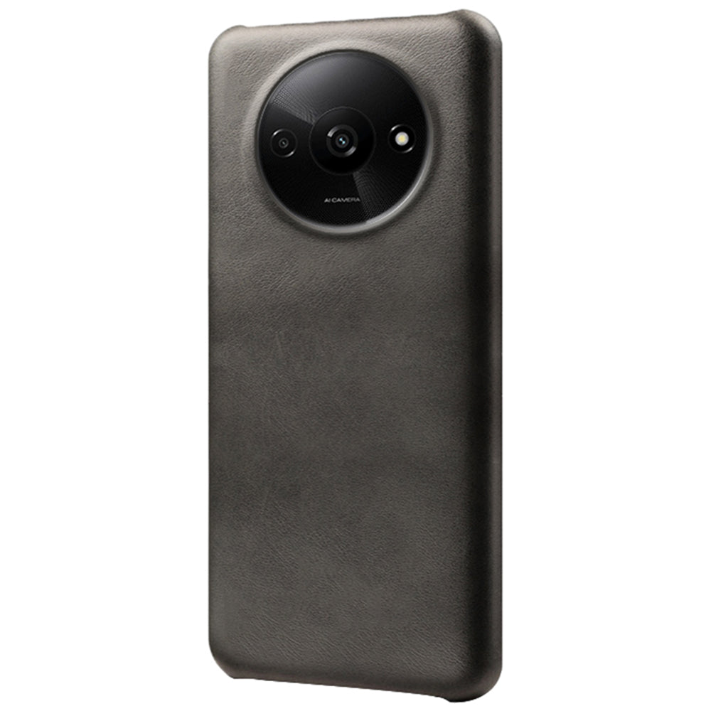 For Xiaomi Redmi A3 / Poco C61 4G Case Calf Texture Leather Coated PC Shell Slim Cover