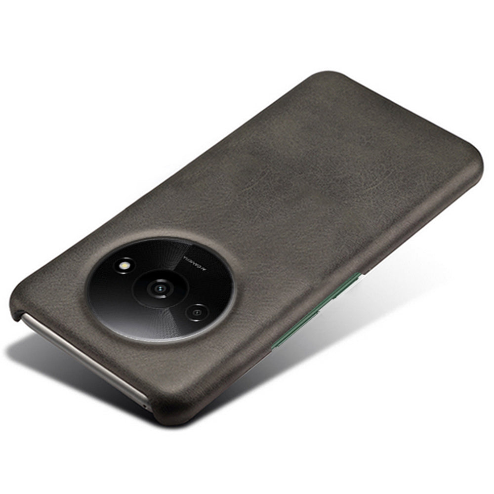 For Xiaomi Redmi A3 / Poco C61 4G Case Calf Texture Leather Coated PC Shell Slim Cover
