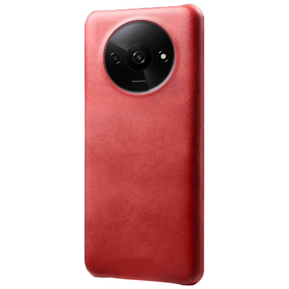 For Xiaomi Redmi A3 / Poco C61 4G Case Calf Texture Leather Coated PC Shell Slim Cover