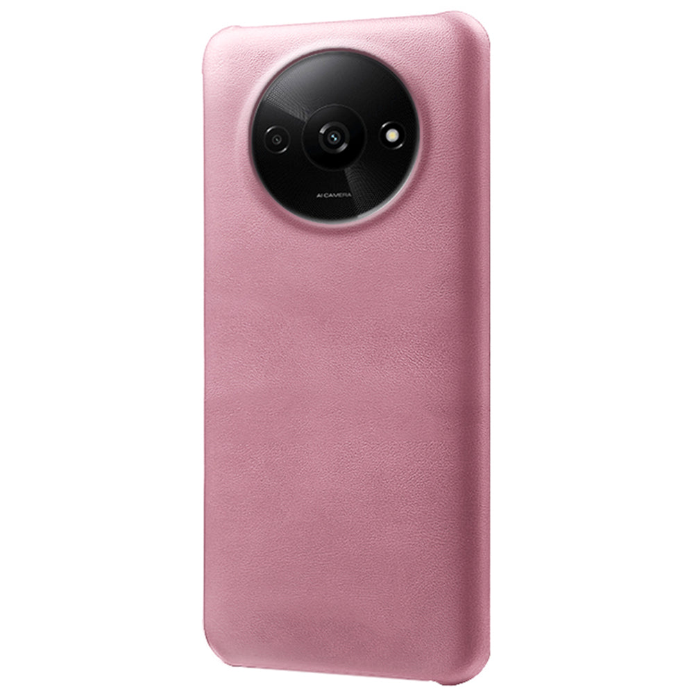 For Xiaomi Redmi A3 / Poco C61 4G Case Calf Texture Leather Coated PC Shell Slim Cover