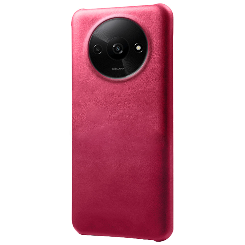 For Xiaomi Redmi A3 / Poco C61 4G Case Calf Texture Leather Coated PC Shell Slim Cover