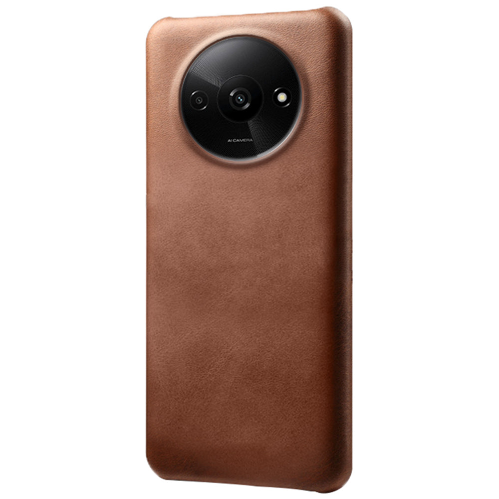 For Xiaomi Redmi A3 / Poco C61 4G Case Calf Texture Leather Coated PC Shell Slim Cover