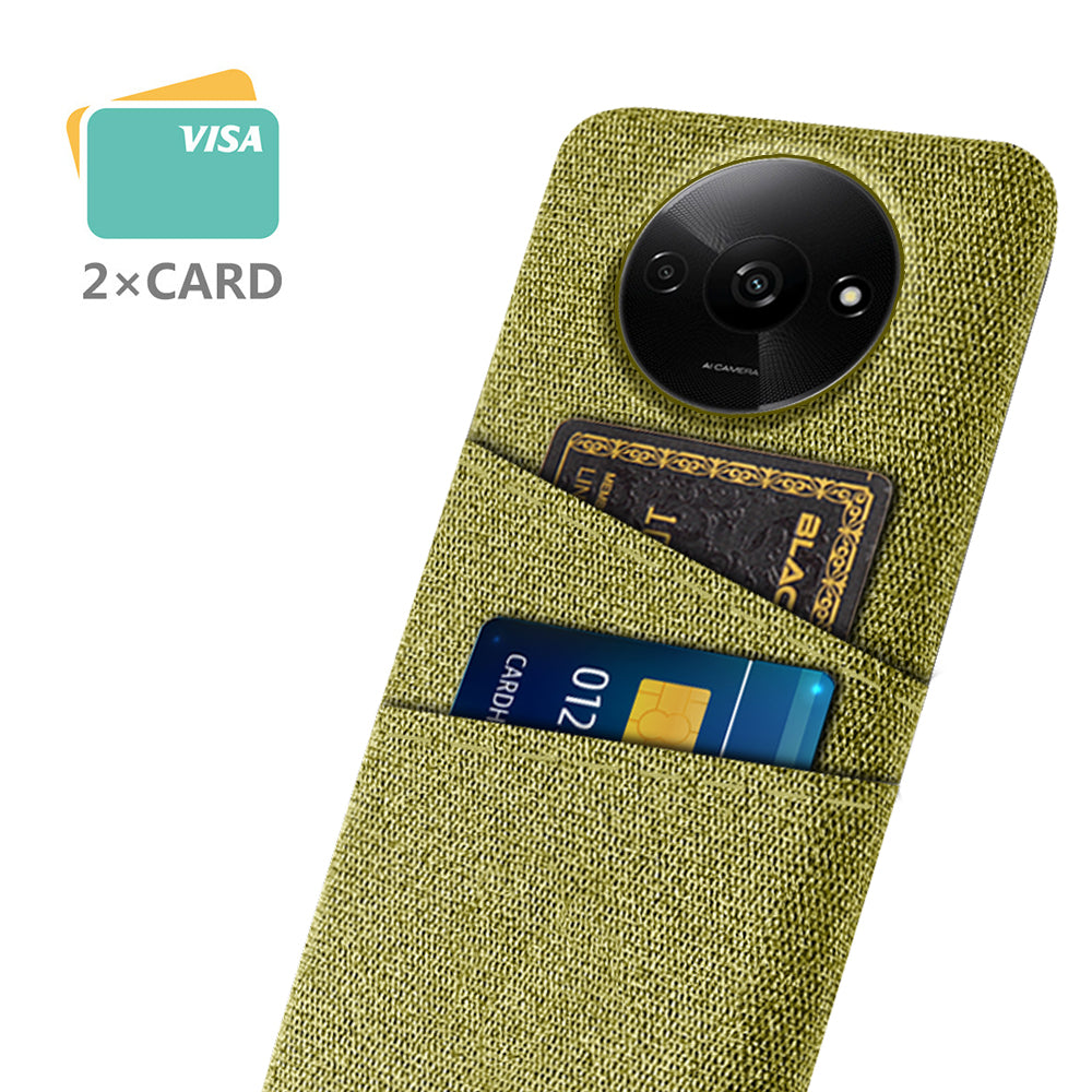 For Xiaomi Redmi A3 / Poco C61 4G Card Holders Case Non-slip Texture Cloth+PC Phone Cover