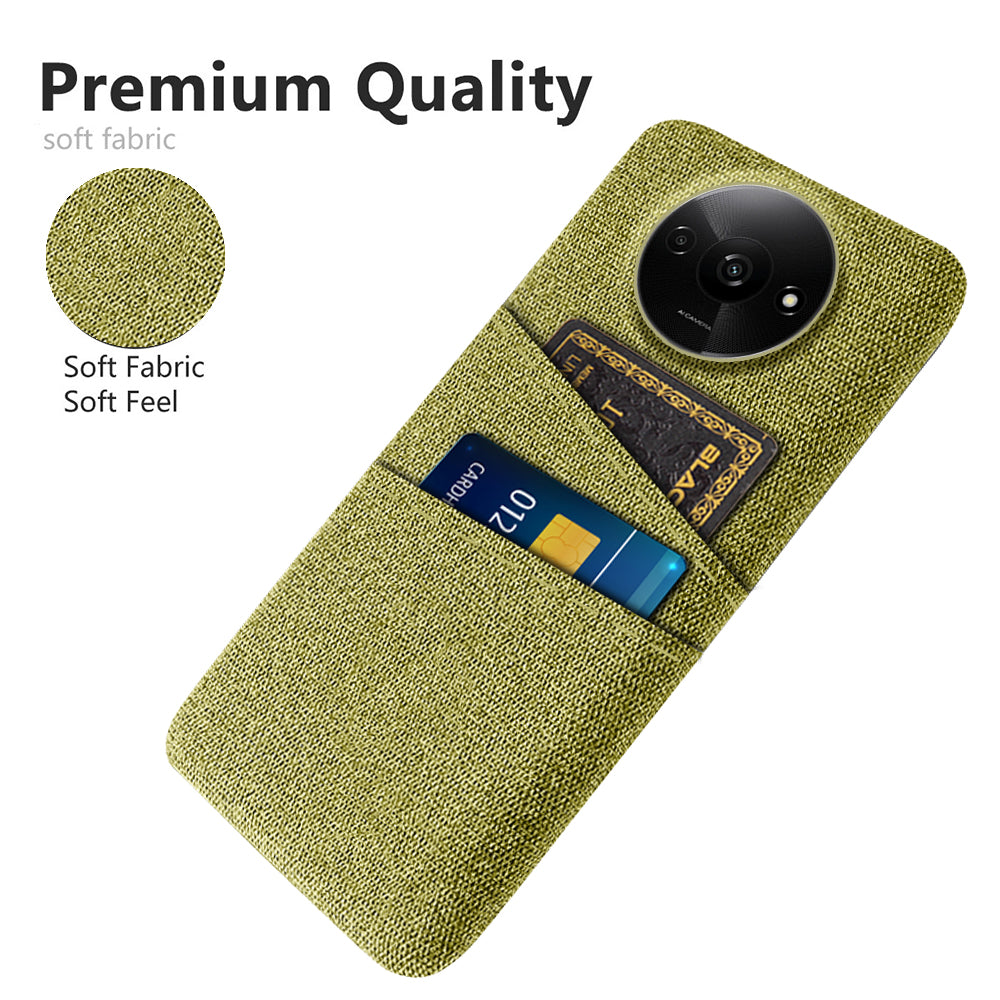 For Xiaomi Redmi A3 / Poco C61 4G Card Holders Case Non-slip Texture Cloth+PC Phone Cover