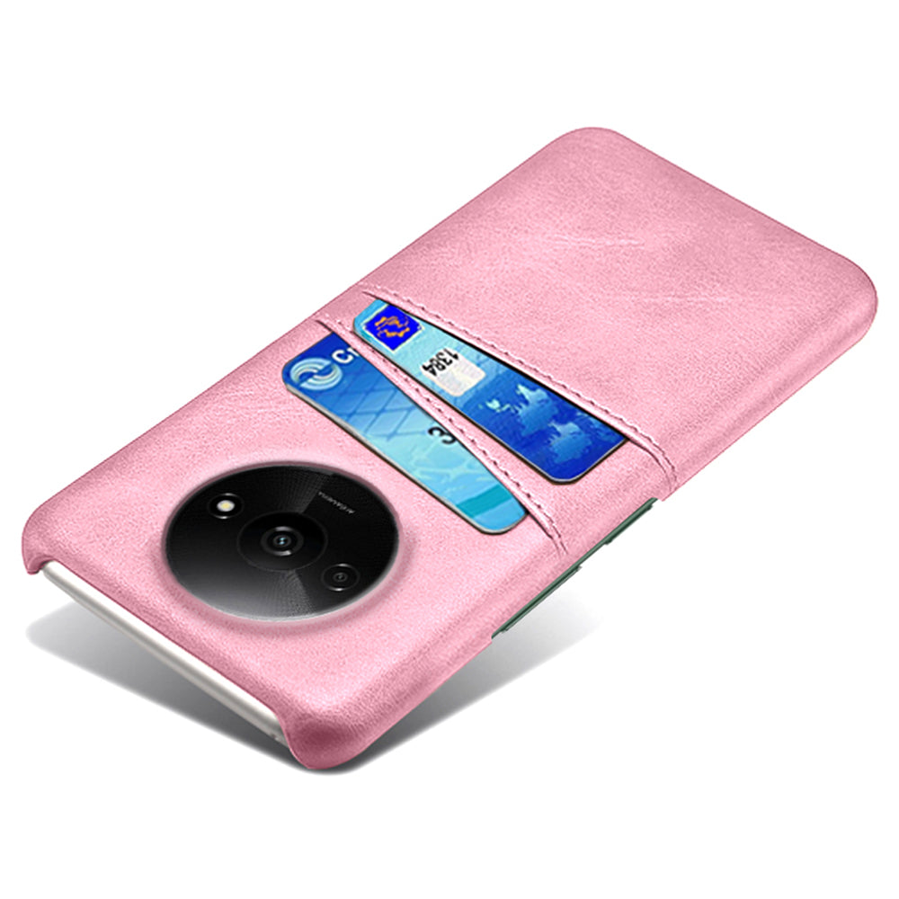 For Xiaomi Redmi A3 / Poco C61 4G Case Card Slots PU Leather Coated PC Hard Phone Cover