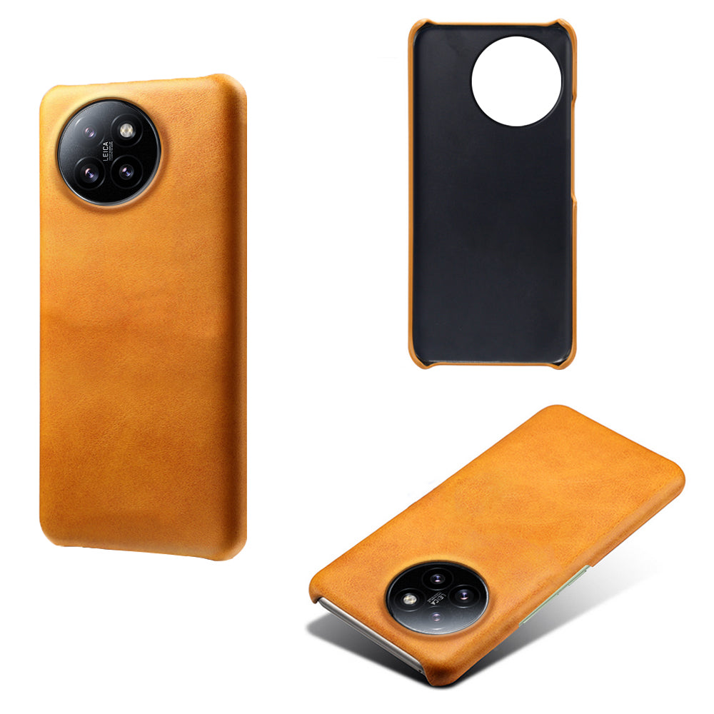 For Xiaomi Civi 4 Pro 5G Case Leather Coated Hard PC Calf Texture Shockproof Phone Cover
