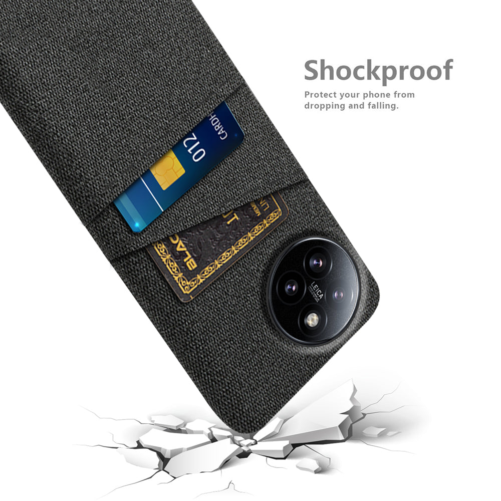 For Xiaomi Civi 4 Pro 5G Case Dual Card Slots Cloth Texture Hard PC Phone Cover