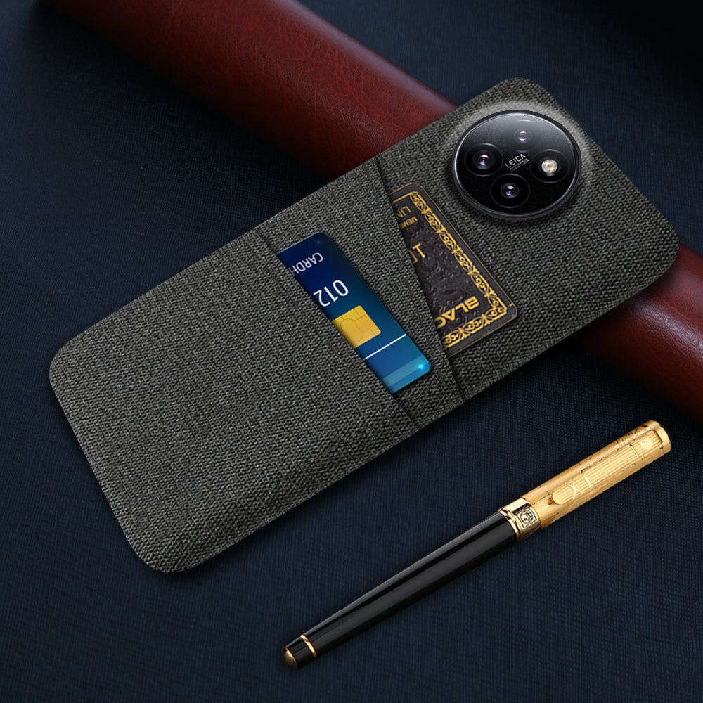 For Xiaomi Civi 4 Pro 5G Case Dual Card Slots Cloth Texture Hard PC Phone Cover