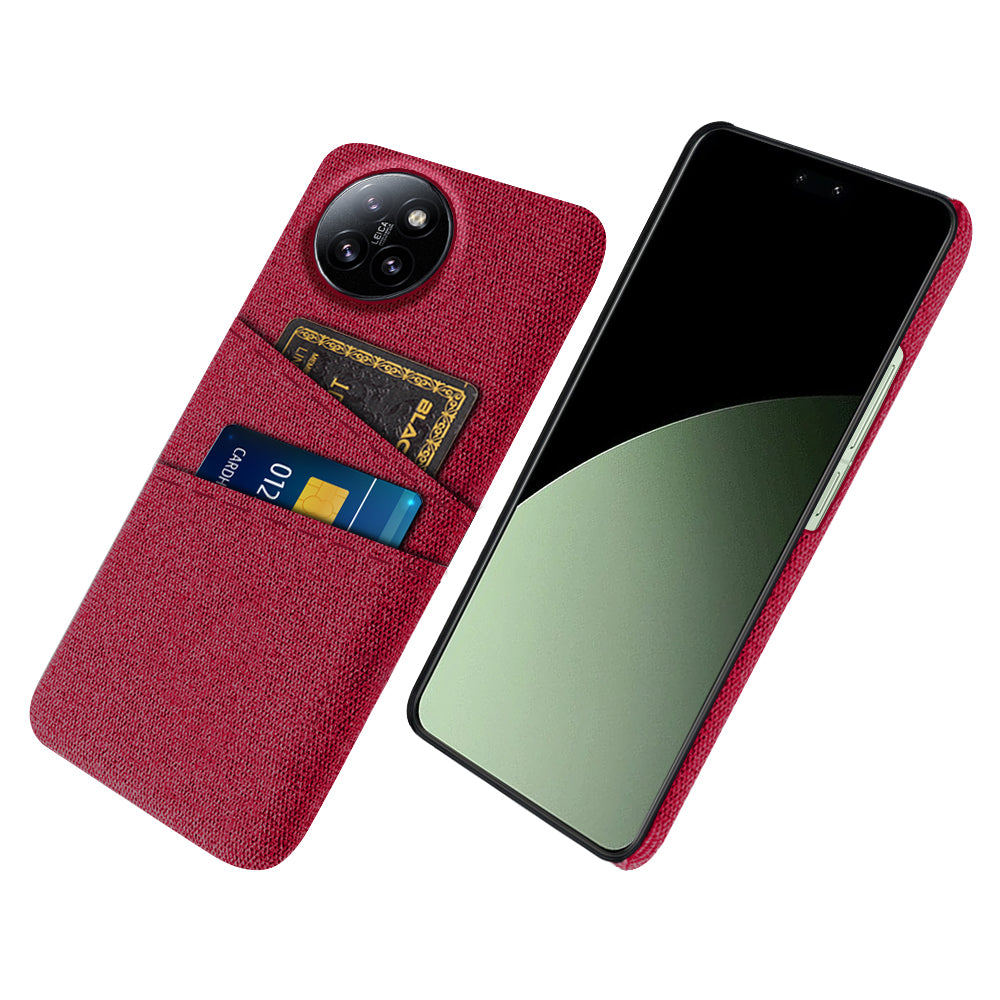 For Xiaomi Civi 4 Pro 5G Case Dual Card Slots Cloth Texture Hard PC Phone Cover