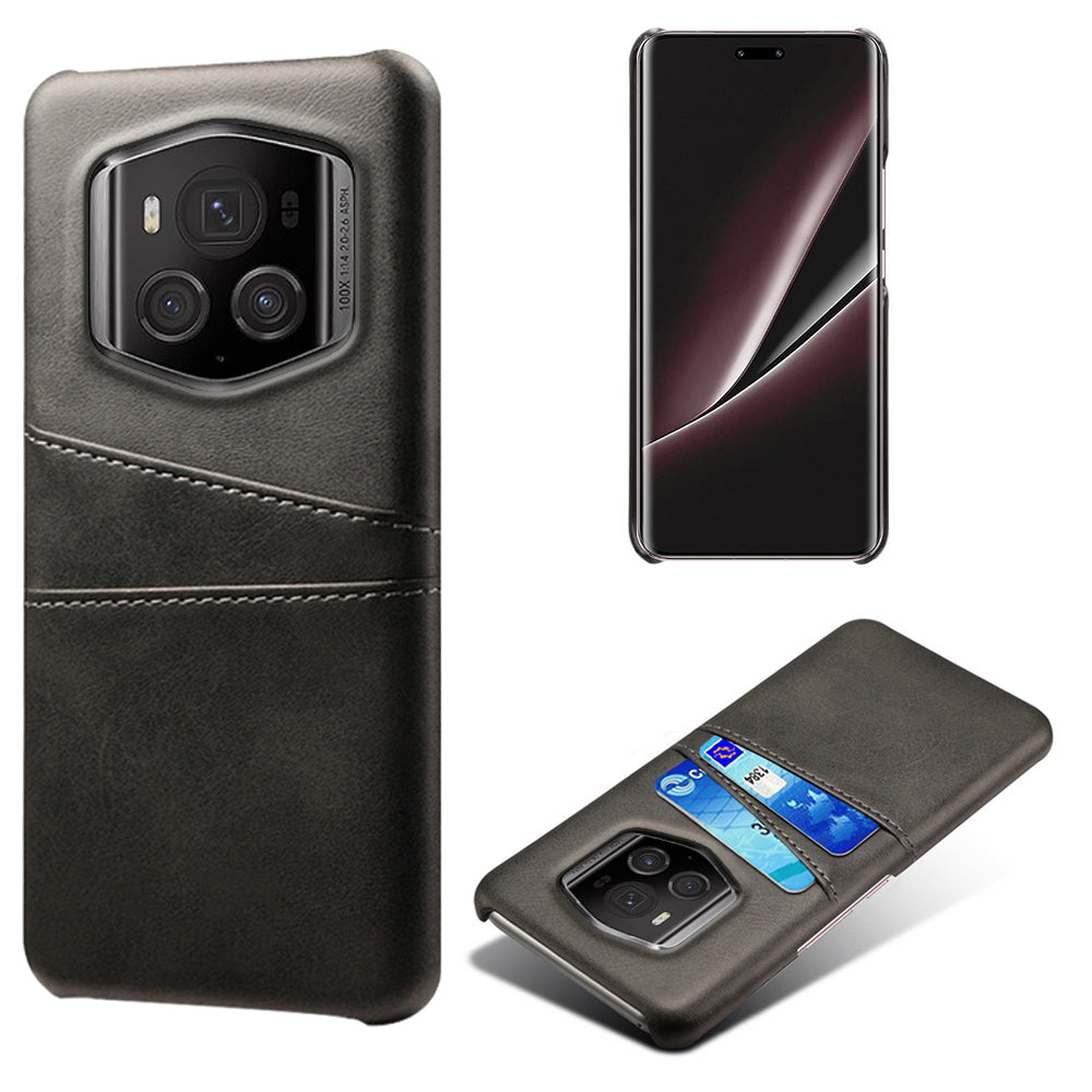 For Honor Magic6 RSR Porsche Design 5G Case Dual Card Slots Leather+PC Phone Cover