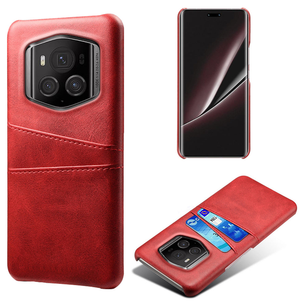 For Honor Magic6 RSR Porsche Design 5G Case Dual Card Slots Leather+PC Phone Cover