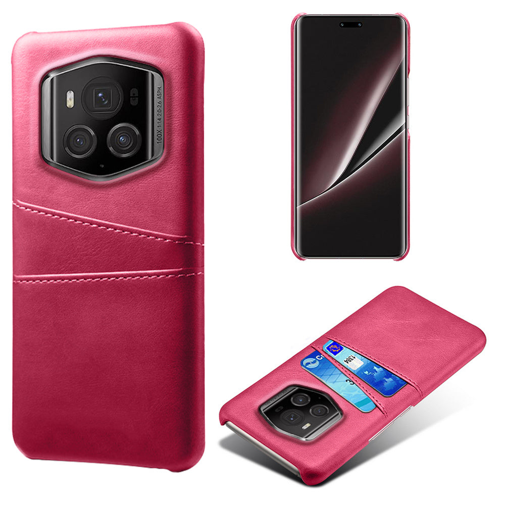 For Honor Magic6 RSR Porsche Design 5G Case Dual Card Slots Leather+PC Phone Cover