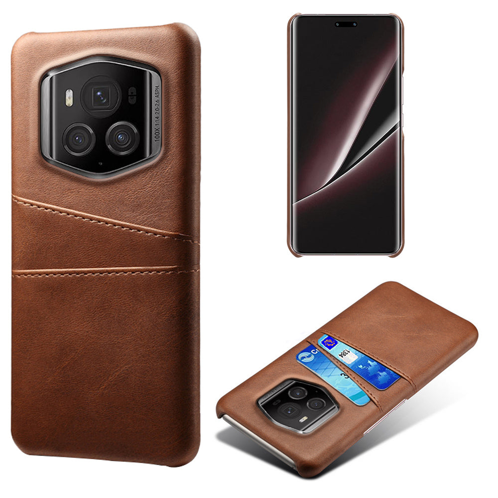 For Honor Magic6 RSR Porsche Design 5G Case Dual Card Slots Leather+PC Phone Cover