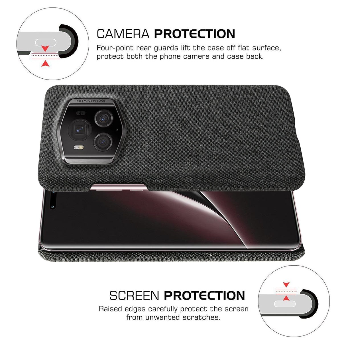 For Honor Magic6 RSR Porsche Design 5G Phone Cover Cloth+PC Drop-proof Back Case