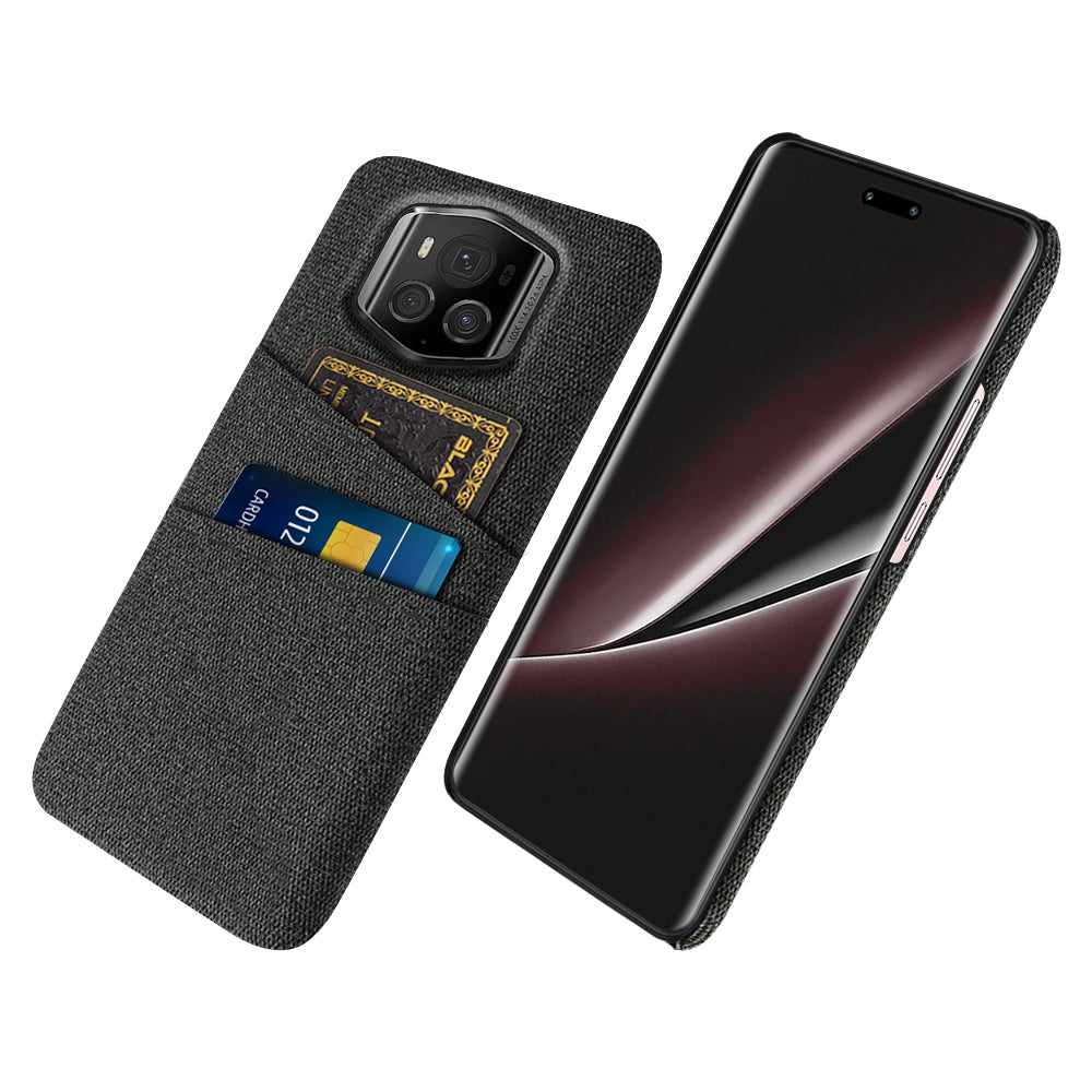 For Honor Magic6 RSR Porsche Design 5G Case with 2 Card Slots Cloth+PC Anti-Scratch Phone Cover