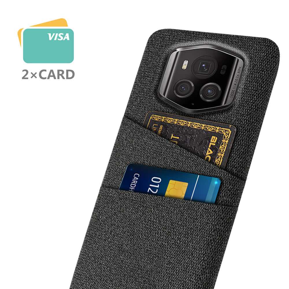 For Honor Magic6 RSR Porsche Design 5G Case with 2 Card Slots Cloth+PC Anti-Scratch Phone Cover