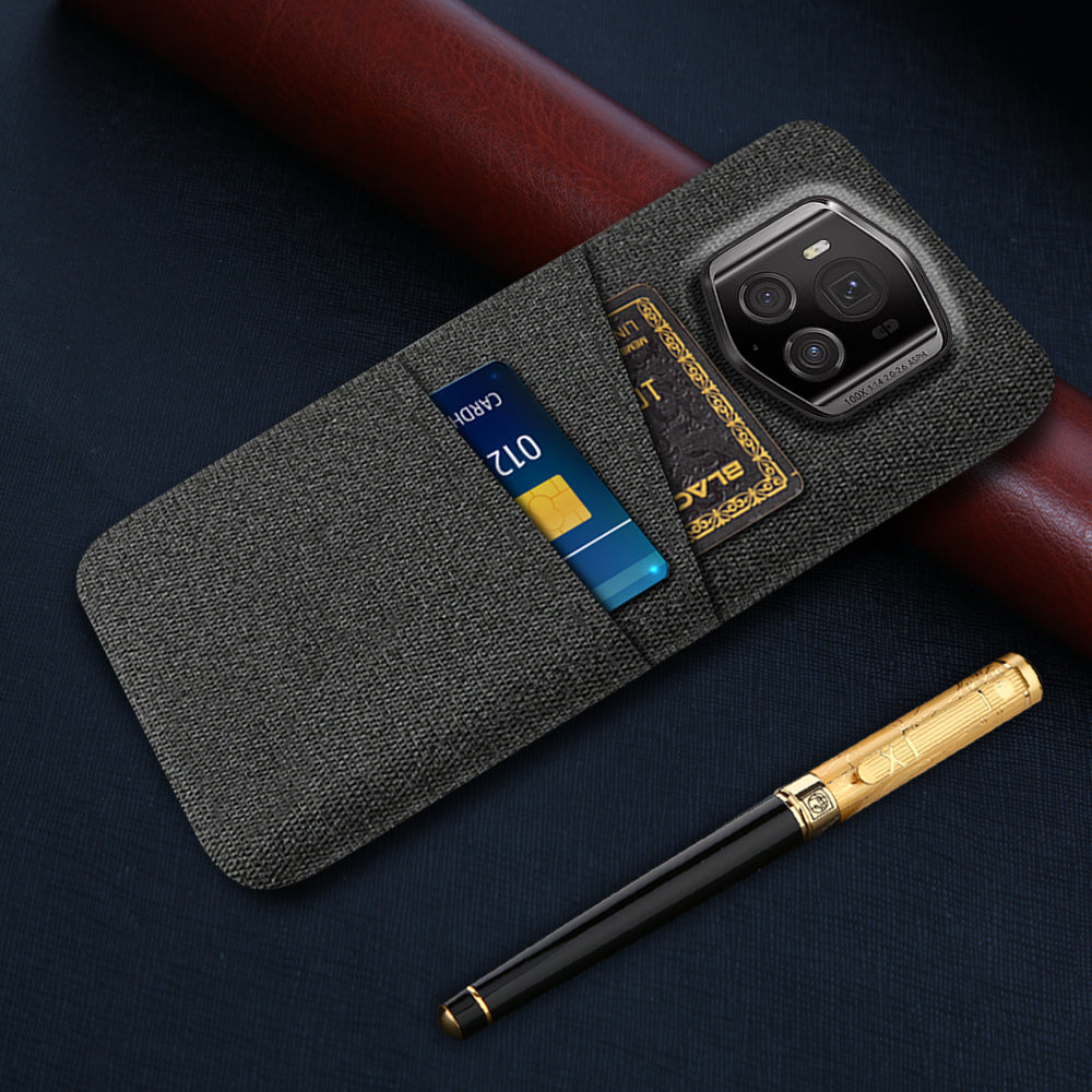 For Honor Magic6 RSR Porsche Design 5G Case with 2 Card Slots Cloth+PC Anti-Scratch Phone Cover