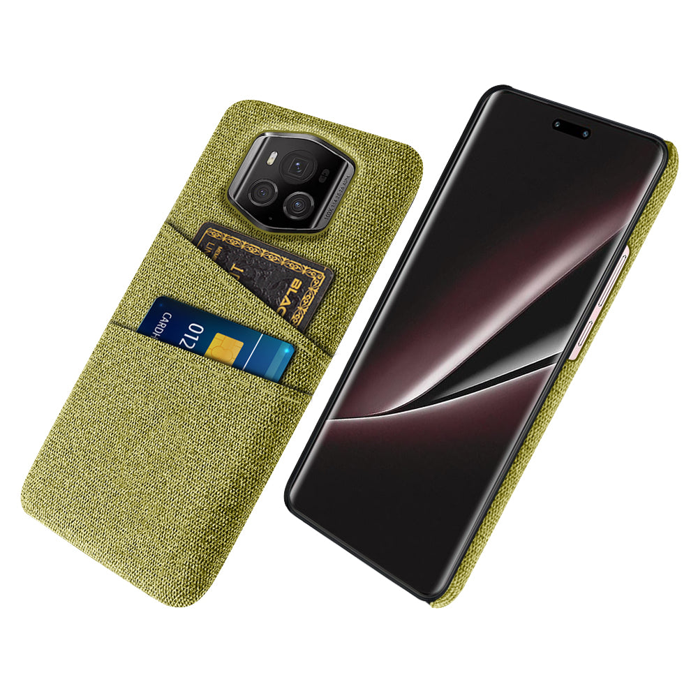 For Honor Magic6 RSR Porsche Design 5G Case with 2 Card Slots Cloth+PC Anti-Scratch Phone Cover