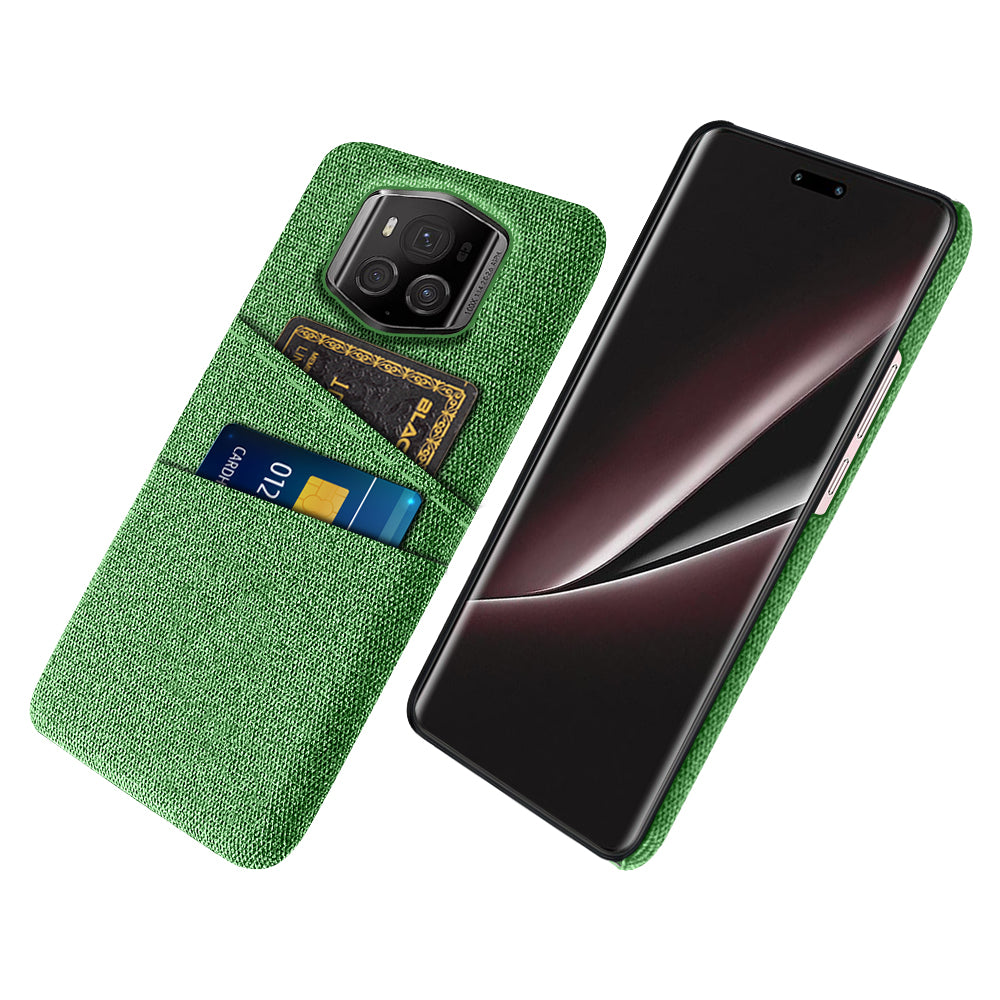 For Honor Magic6 RSR Porsche Design 5G Case with 2 Card Slots Cloth+PC Anti-Scratch Phone Cover