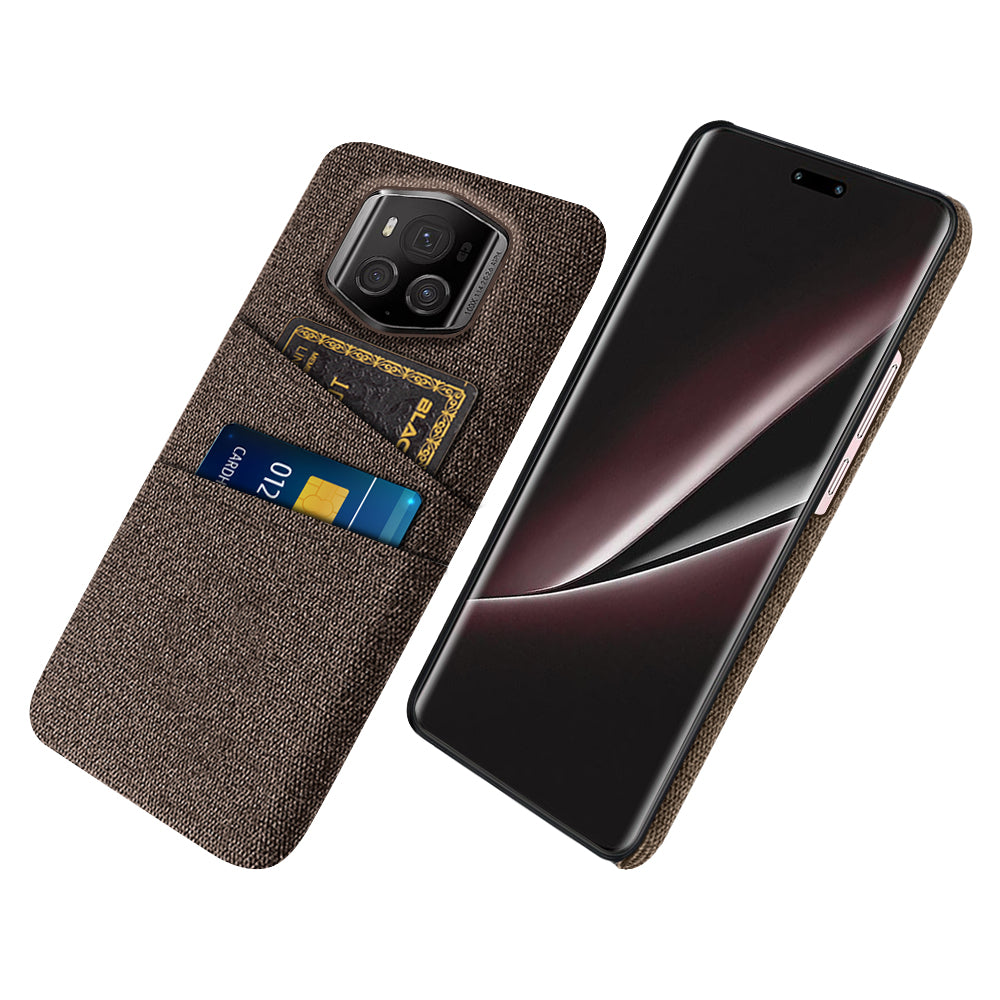 For Honor Magic6 RSR Porsche Design 5G Case with 2 Card Slots Cloth+PC Anti-Scratch Phone Cover