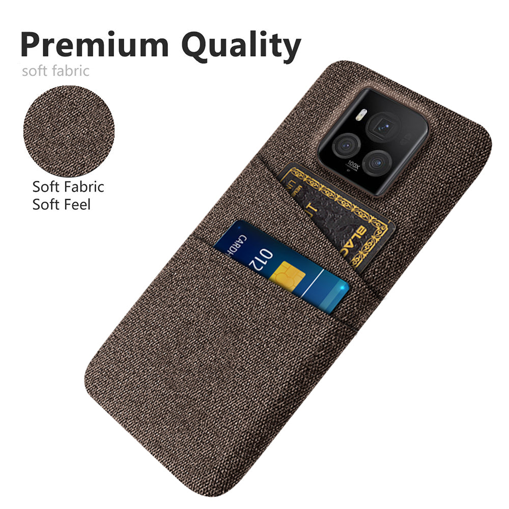 For Honor Magic6 Ultimate 5G Case Cloth+PC Scratch-proof Smart Phone Cover with 2 Card Slots