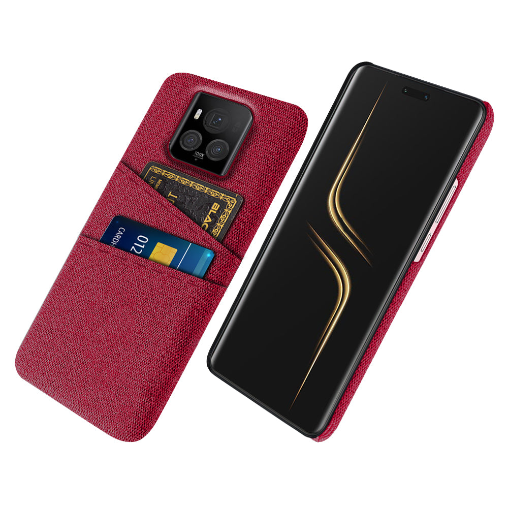 For Honor Magic6 Ultimate 5G Case Cloth+PC Scratch-proof Smart Phone Cover with 2 Card Slots