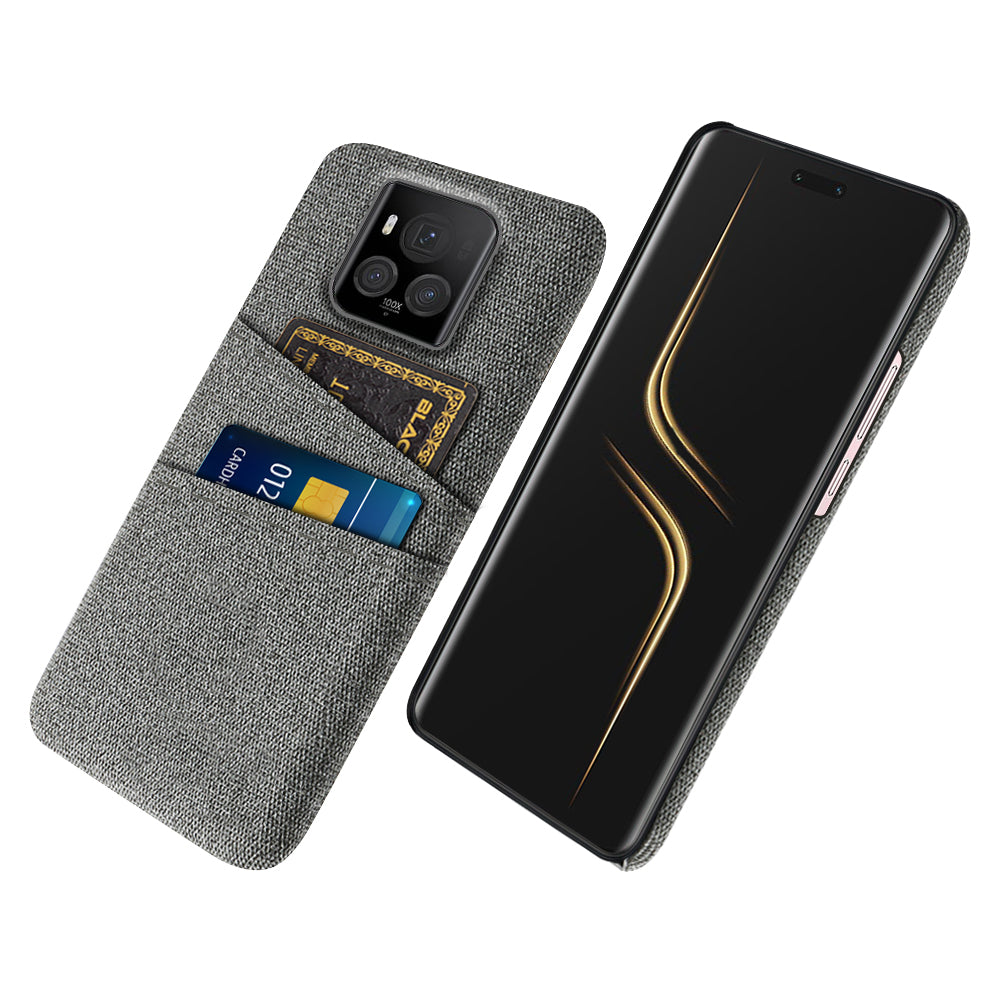 For Honor Magic6 Ultimate 5G Case Cloth+PC Scratch-proof Smart Phone Cover with 2 Card Slots