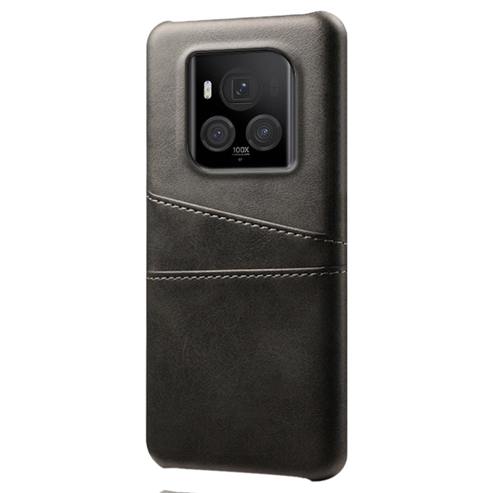 For Honor Magic6 Ultimate 5G Case with 2 Card Slots Dual Layer PU Leather+PC Phone Cover