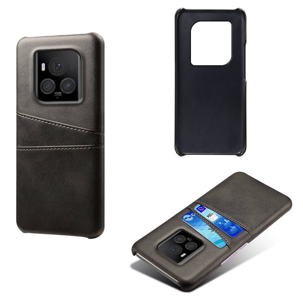 For Honor Magic6 Ultimate 5G Case with 2 Card Slots Dual Layer PU Leather+PC Phone Cover
