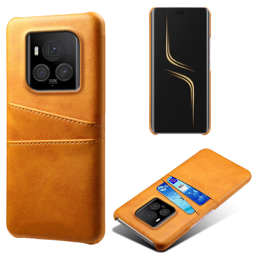 For Honor Magic6 Ultimate 5G Case with 2 Card Slots Dual Layer PU Leather+PC Phone Cover