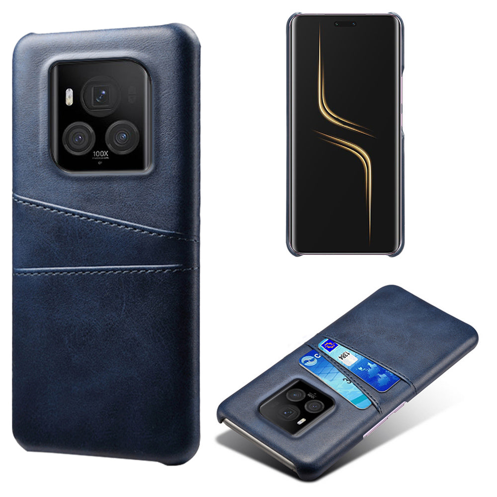 For Honor Magic6 Ultimate 5G Case with 2 Card Slots Dual Layer PU Leather+PC Phone Cover