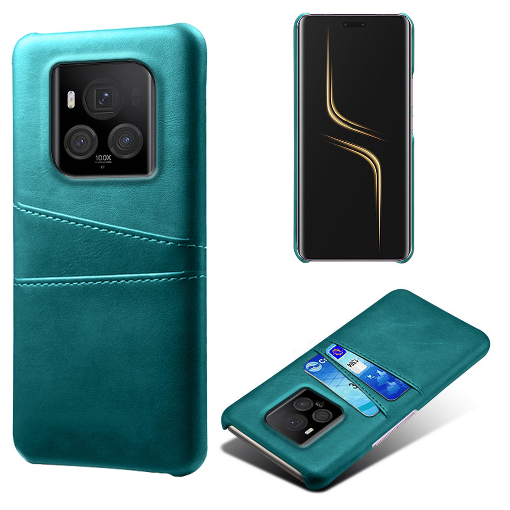 For Honor Magic6 Ultimate 5G Case with 2 Card Slots Dual Layer PU Leather+PC Phone Cover