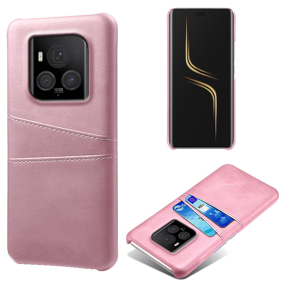 For Honor Magic6 Ultimate 5G Case with 2 Card Slots Dual Layer PU Leather+PC Phone Cover