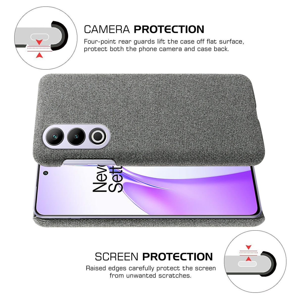 For OnePlus Ace 3V 5G Case Anti-Scratch Cloth+PC Phone Cover