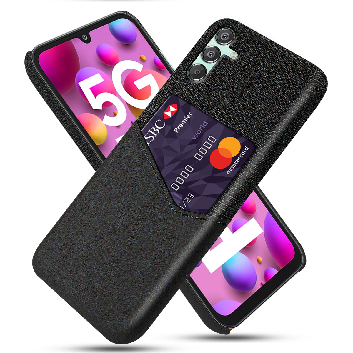 For Samsung Galaxy F15 5G / M15 5G Case Card Slot PC Phone Cover Cloth Texture