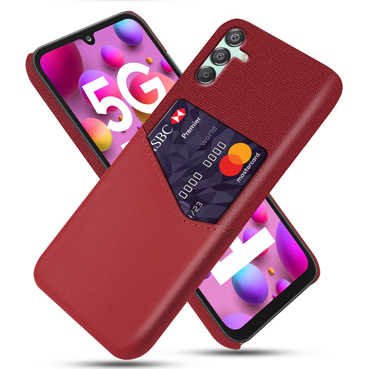 For Samsung Galaxy F15 5G / M15 5G Case Card Slot PC Phone Cover Cloth Texture